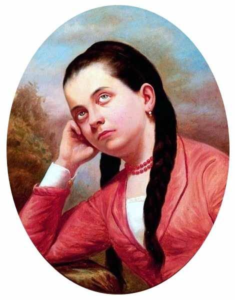 Jose Ferraz de Almeida Junior Portrait of a young woman oil painting image